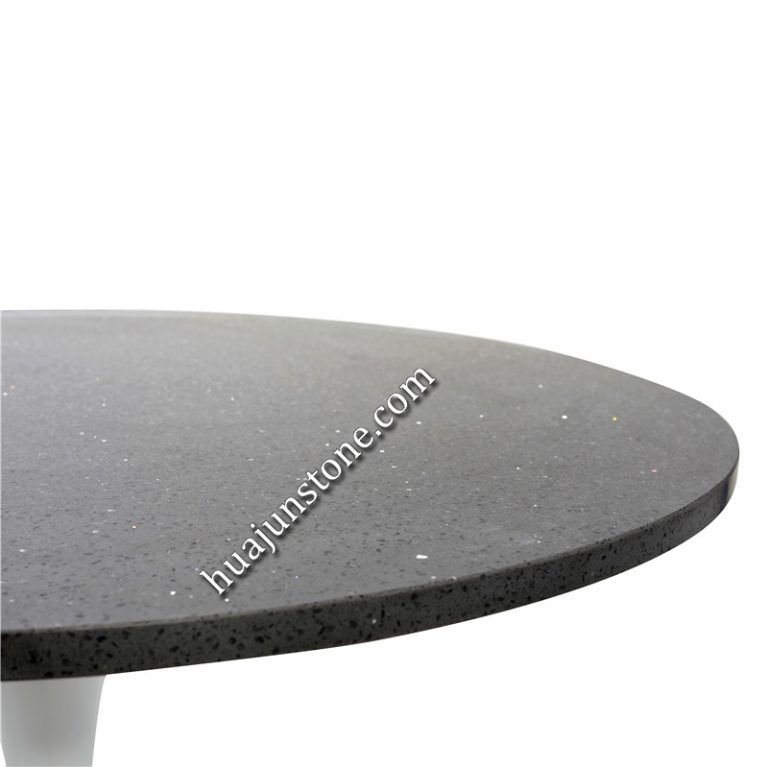 Crystal Black Quartz Round Table Tops HUAJUN STONE CO.,LIMITED